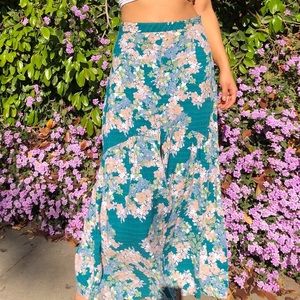 O’Neill Samara Green Floral Print Maxi Skirt